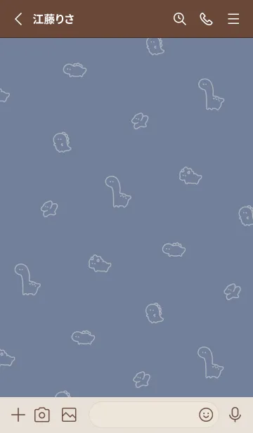 [LINE着せ替え] ゆる恐竜。 くすみブルーとベージュの画像2