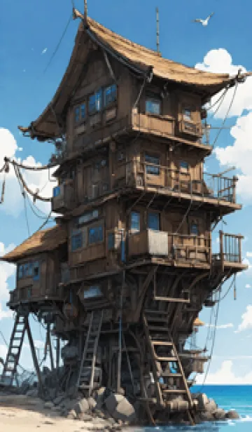 [LINE着せ替え] 海辺のバケーションコテージ UHwVTの画像1