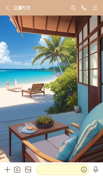 [LINE着せ替え] 海辺のバケーションコテージ 770c9の画像2