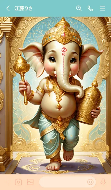 [LINE着せ替え] Gold Ganesha Win Lottery & Rich (JP)の画像2