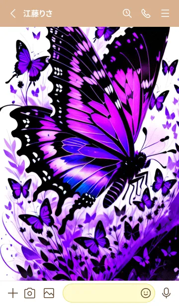 [LINE着せ替え] 幸運な紫の蝶 - 運気を高める Zb0WXの画像2