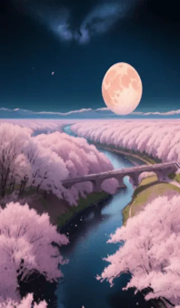 [LINE着せ替え] 夜に満開の桜 hsSYNの画像1