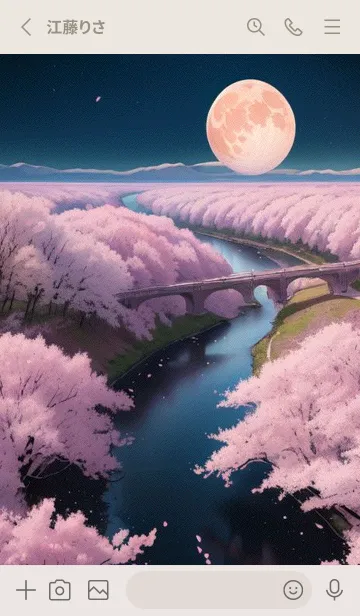 [LINE着せ替え] 夜に満開の桜 hsSYNの画像2