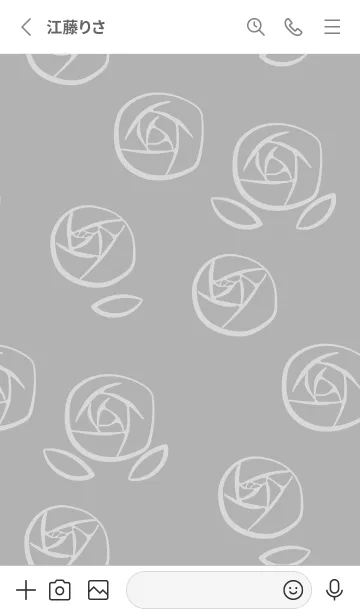 [LINE着せ替え] 線画の薔薇 白の画像2