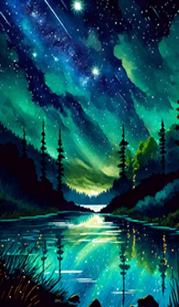 [LINE着せ替え] 綺麗な星空の夜景着せかえ#1255の画像1