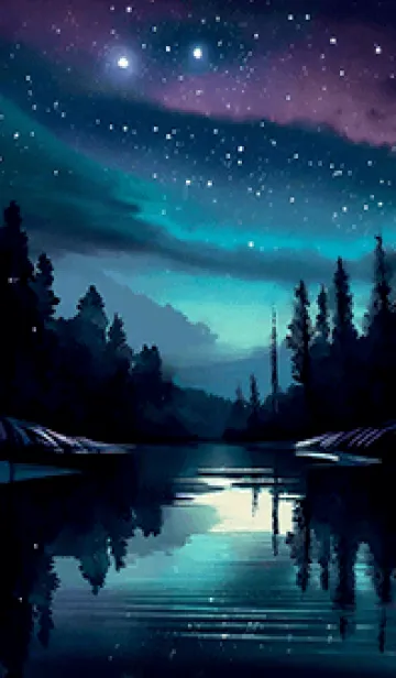 [LINE着せ替え] 綺麗な星空の夜景着せかえ#1254の画像1