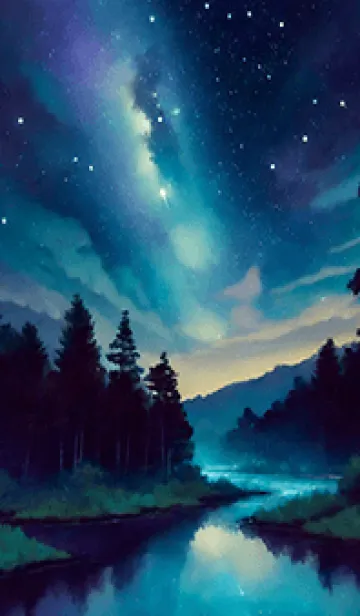 [LINE着せ替え] 綺麗な星空の夜景着せかえ#1252の画像1