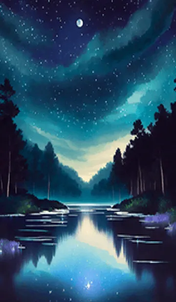 [LINE着せ替え] 綺麗な星空の夜景着せかえ#1241の画像1