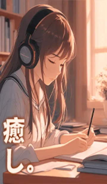 文学生活～音楽と読書を聴く少女 2.1.1の着せ替えメイン画像