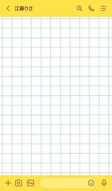 [LINE着せ替え] 2色方眼紙/グリーン&パープル/緑色/黄色の画像2