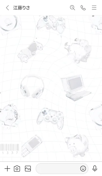 [LINE着せ替え] とうめいなもの ✛ うすはいいろの画像2