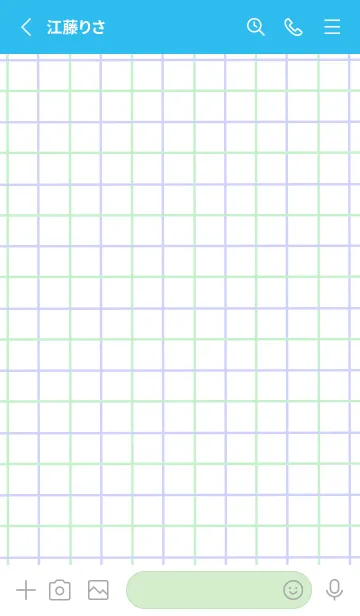 [LINE着せ替え] 2色方眼紙/グリーン&パープル/ブルー/緑の画像2
