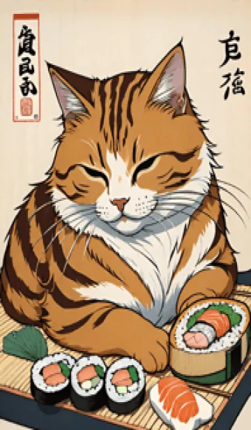 [LINE着せ替え] 浮世絵 ミャオミャオ猫 65EB41の画像1