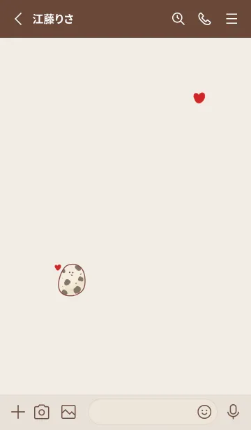 [LINE着せ替え] シンプル うずらの卵 ハート ベージュの画像2