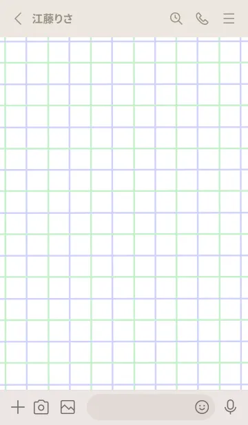 [LINE着せ替え] 2色方眼紙/グリーン&パープル/薄ピンクの画像2