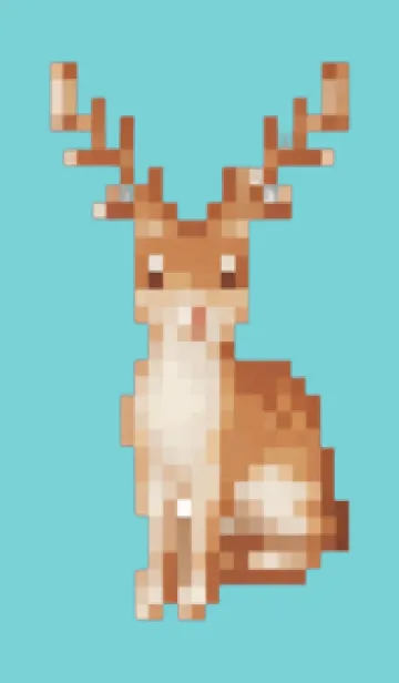 [LINE着せ替え] シカのドット絵のきせかえ Beige 04の画像1