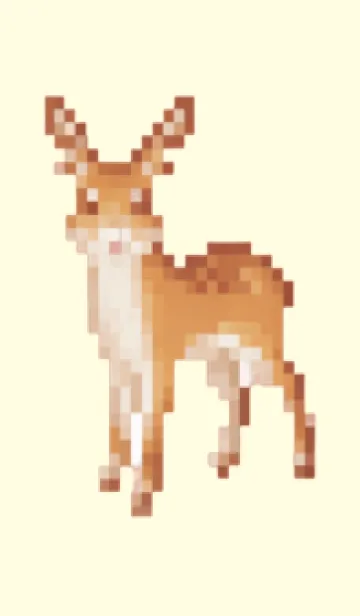 [LINE着せ替え] シカのドット絵のきせかえ Brown 05の画像1