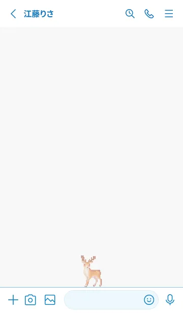 [LINE着せ替え] シカのドット絵のきせかえ BW 04の画像2