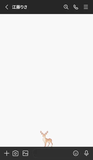 [LINE着せ替え] シカのドット絵のきせかえ BW 02の画像2