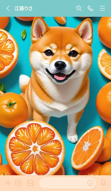 [LINE着せ替え] Smiling Shiba Inu 9AVHxの画像2