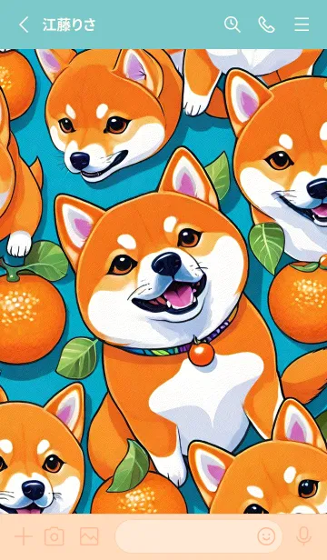 [LINE着せ替え] Smiling Shiba Inu uS3ZFの画像2