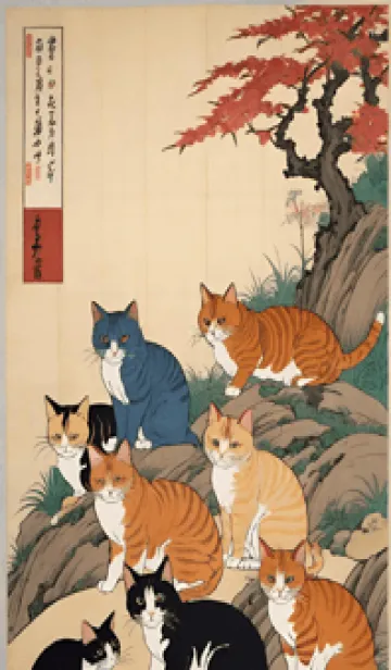 [LINE着せ替え] 浮世絵 猫 tdq7yの画像1