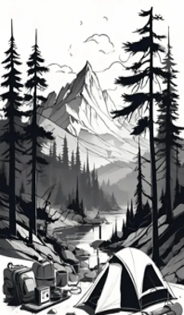 [LINE着せ替え] 山のスケッチ JfxD6の画像1