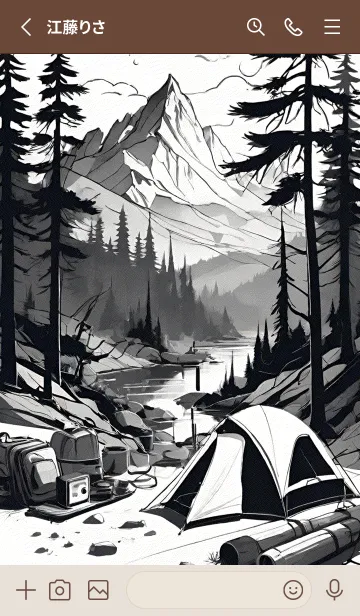[LINE着せ替え] 山のスケッチ JfxD6の画像2