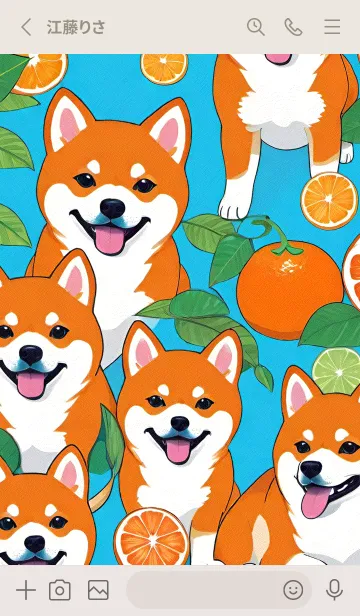 [LINE着せ替え] Smiling Shiba Inu 1nUfOの画像2