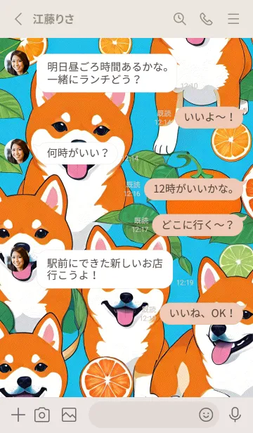 [LINE着せ替え] Smiling Shiba Inu 1nUfOの画像3