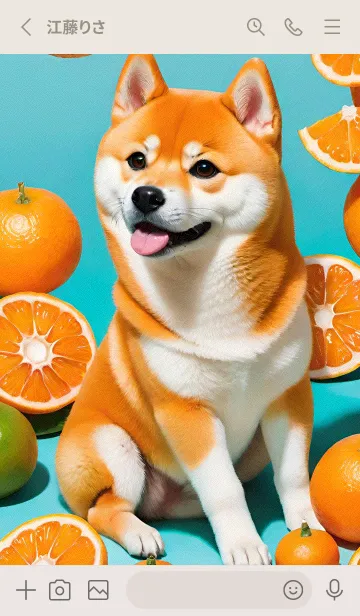 [LINE着せ替え] Smiling Shiba Inu 6W6e4の画像2