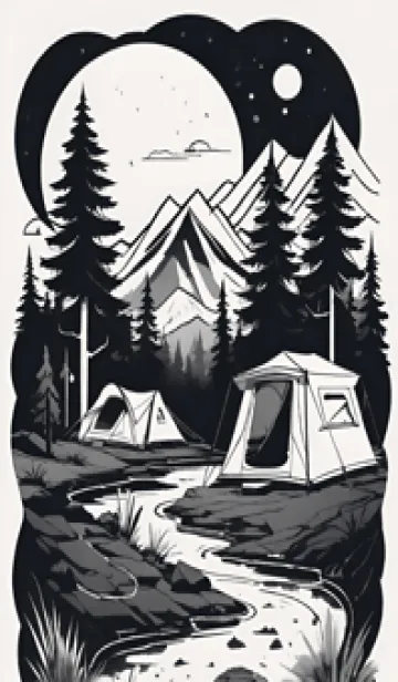 [LINE着せ替え] 山のスケッチ qiaMVの画像1