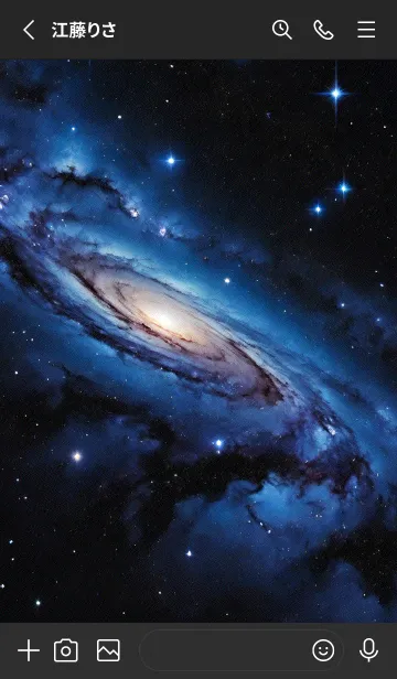 [LINE着せ替え] 外太空 ブラック otkkfの画像2