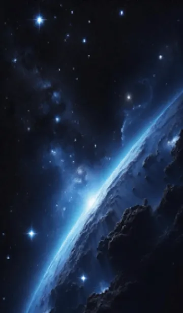 [LINE着せ替え] 外太空 ブラック zSL8Wの画像1