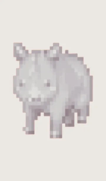 [LINE着せ替え] サイのドット絵のきせかえ Beige 01の画像1