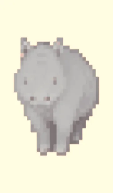 [LINE着せ替え] サイのドット絵のきせかえ Brown 05の画像1