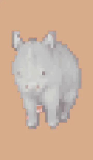 [LINE着せ替え] サイのドット絵のきせかえ Beige 02の画像1