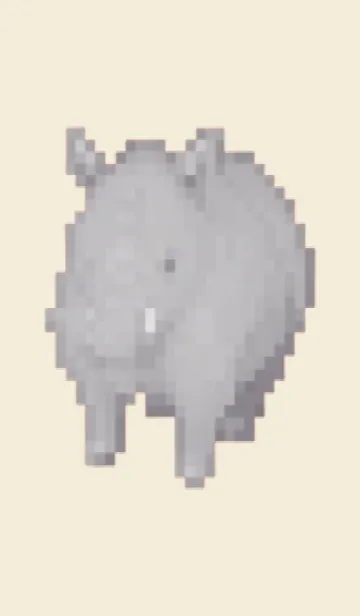 [LINE着せ替え] サイのドット絵のきせかえ Beige 03の画像1