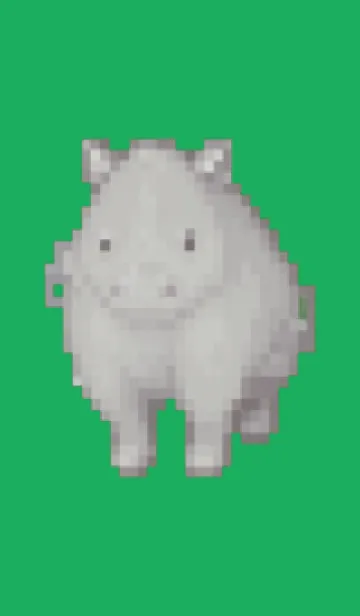 [LINE着せ替え] サイのドット絵のきせかえ Green 01の画像1