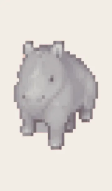 [LINE着せ替え] サイのドット絵のきせかえ Brown 02の画像1