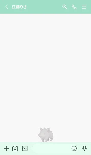 [LINE着せ替え] サイのドット絵のきせかえ Green 05の画像2