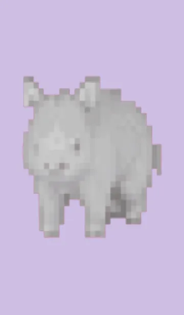 [LINE着せ替え] サイのドット絵のきせかえ Purple 04の画像1