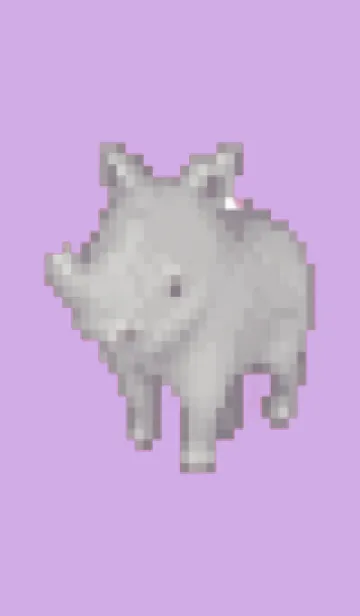 [LINE着せ替え] サイのドット絵のきせかえ Purple 02の画像1