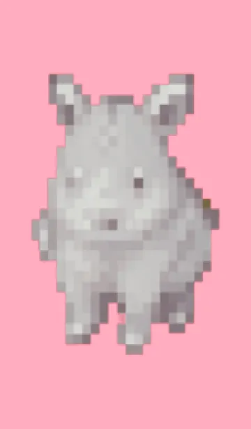 [LINE着せ替え] サイのドット絵のきせかえ Pink 04の画像1