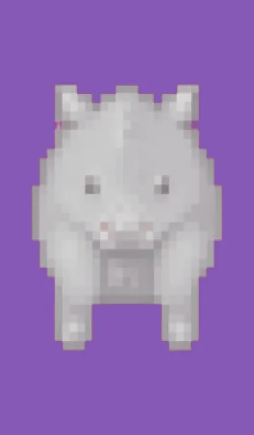 [LINE着せ替え] サイのドット絵のきせかえ Purple 01の画像1