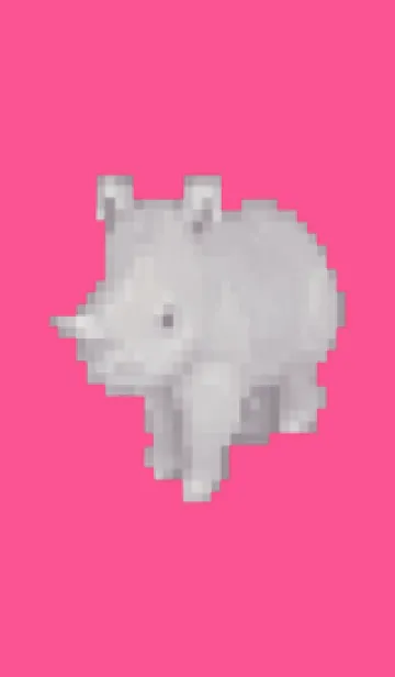 [LINE着せ替え] サイのドット絵のきせかえ Pink 01の画像1