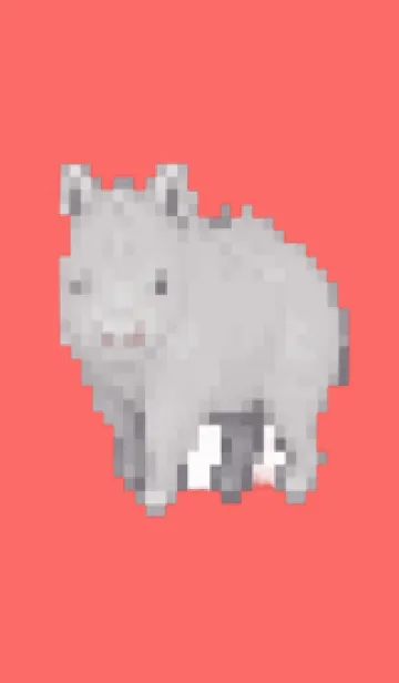 [LINE着せ替え] サイのドット絵のきせかえ Red 01の画像1