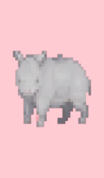 [LINE着せ替え] サイのドット絵のきせかえ Pink 03の画像1