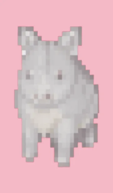 [LINE着せ替え] サイのドット絵のきせかえ Pink 05の画像1