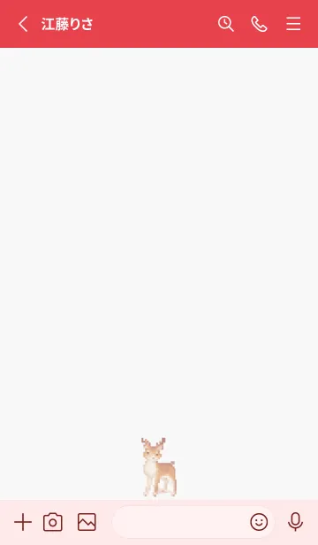 [LINE着せ替え] シカのドット絵のきせかえ Red 03の画像2